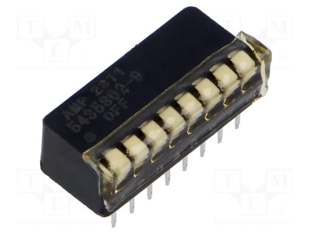 Switch: DIP-SWITCH; Poles number: 8; OFF-ON; Pos: 2; -55÷105°C; THT TE Connectivity 5435802-9