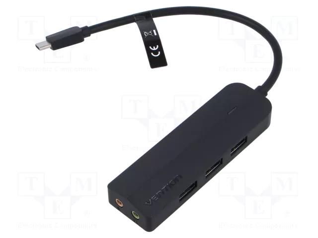 Hub USB; USB 3.0; black; Number of ports: 6; 0.15m; ABS VENTION TGQBB