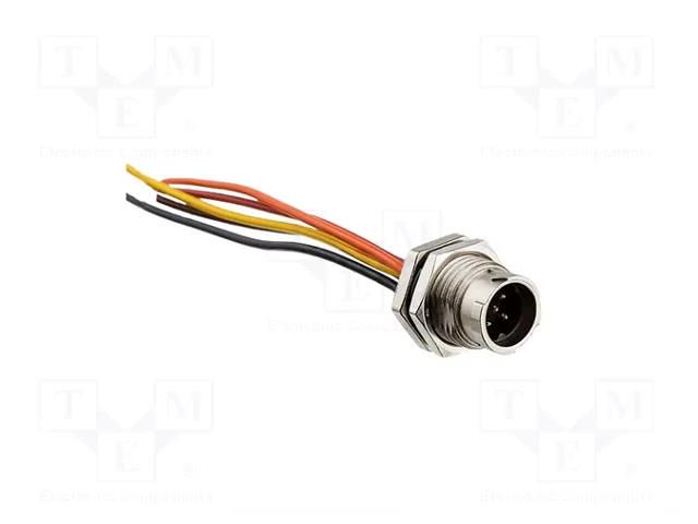 Connector: circular; socket; PIN: 5; male; cables; IP68; straight; 5A AMPHENOL LTW ASU-08PMMS-QC8A15