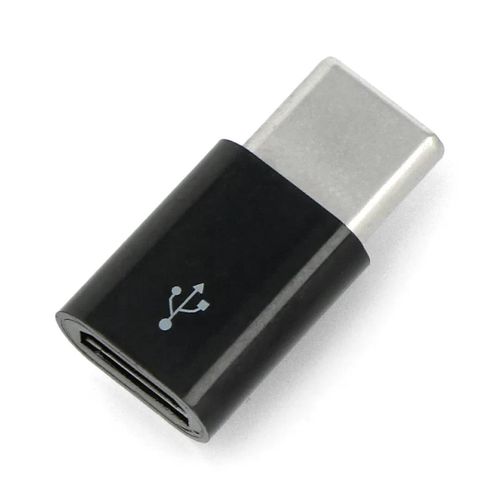 USB micro-B - USB-C - original adapter for Raspberry Pi 4 - black RPI-14661 5903351240239