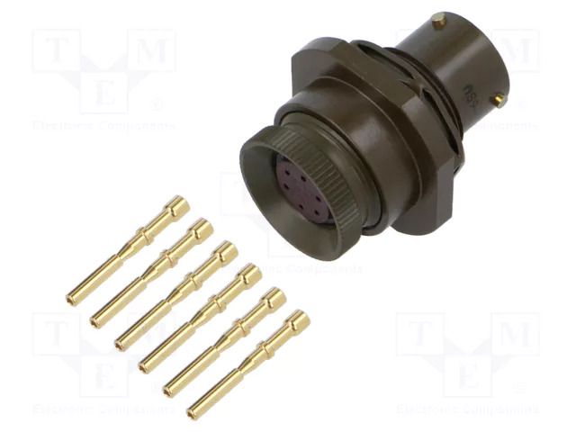 Connector: military; socket; female; PIN: 6; VG95328; 5A; crimped AMPHENOL AIR VG95328D10-6SW