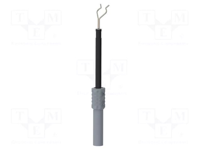 Measuring tip; 1A; grey; Socket size: 4mm; Plating: nickel plated SCHÜTZINGER ZPK8188NI-GR