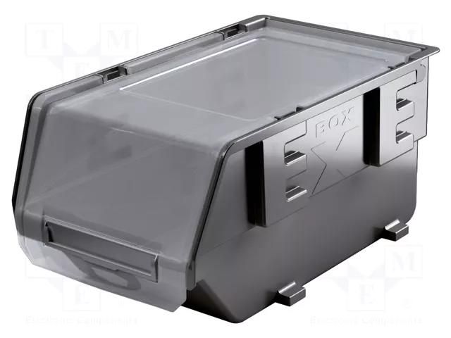 Container: cuvette; black; Cover colour: transparent; with a lock KISTENBERG KEX20F-S411