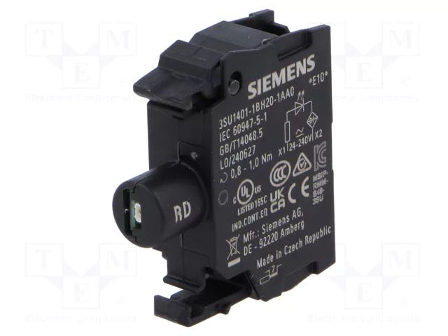 Illuminating unit; 22mm; 3SU1.5; -25÷70°C; Illumin: LED; front SIEMENS 3SU1401-1BH20-1AA0