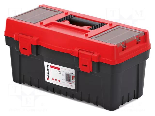 Chest; tool case; black-red; polymer; EVO; 548x274x286mm; 20kg KISTENBERG KEV5530-3020