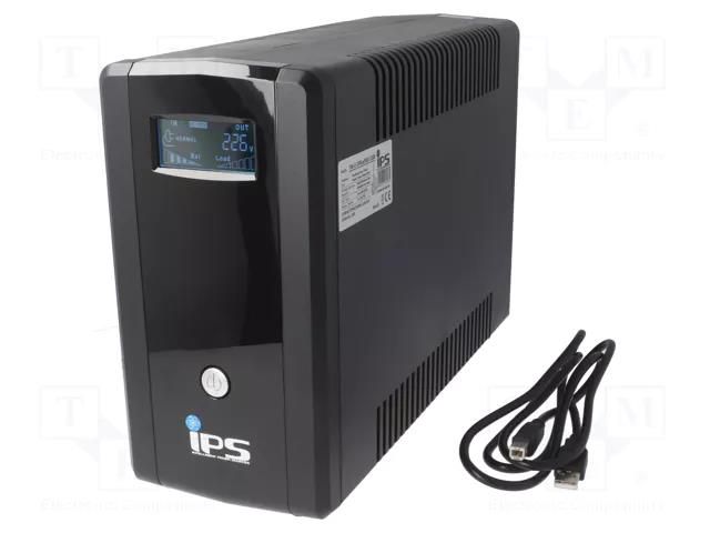 Power supply: UPS; 720W; 1.2kVA; 230V; 115x320x220mm; 7Ah; 5÷8h IPS TM-LI-PRO-1200-F4