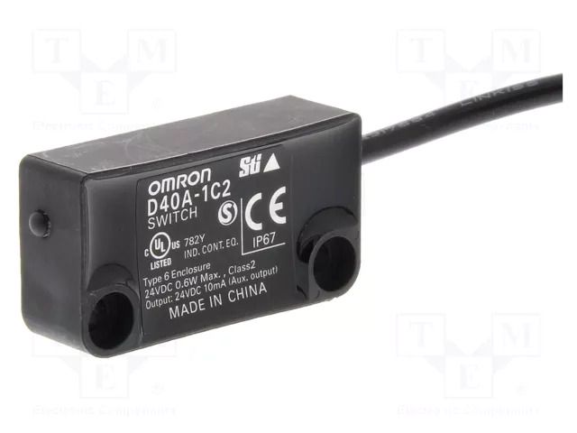 Safety switch: magnetic; D40A; IP67; Electr.connect: wires; 2m OMRON D40A-1C2