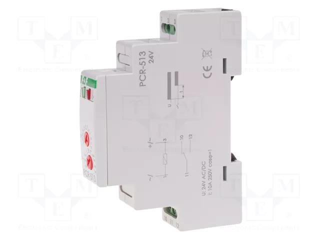 Timer; 0,1s÷24days; SPDT; 10A; 24VAC; 24VDC; for DIN rail mounting F&F PCR-513-24V