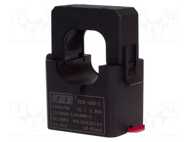Transformer: current; TOM; I AC: 400A; 1.5VA; IP20; Isec.wind.1: 5A F&F TOM-400-5