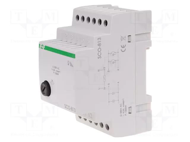 Dimmer; 230VAC; for DIN rail mounting; Leads: screw terminals F&F SCO-813