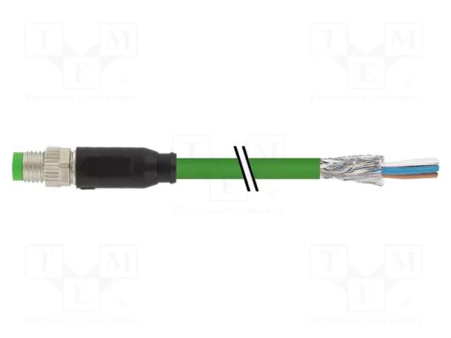 Connecting cable; male; 7000; IP67; 50VAC; 60VDC; 4A; 1.5m; PIN: 4 MURR ELEKTRONIK 7000-08811-7910150