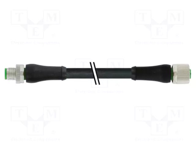 Cable: for sensors/automation; M12; PIN: 4; 3m; 63VDC; 12A; PUR MURRELEKTRONIK 7000-P7241-P070300