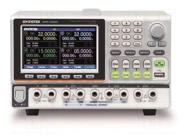 Power supply: programmable laboratory; Ch: 4; 0÷32VDC; 0÷3A; 0÷3A GW INSTEK GPP-4323L