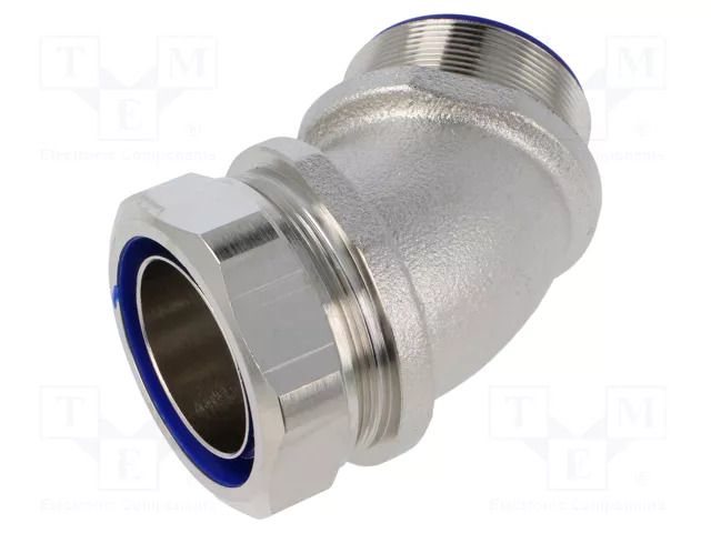 45° angled connector; Thread: metric,non-swivel,outside; brass HELLERMANNTYTON LTS50-45FMC-M5