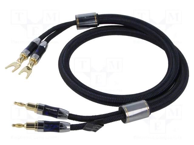 Cable; banana plug x2,fork terminal 2x; 1m; Plating: gold-plated VENTION BLCLF