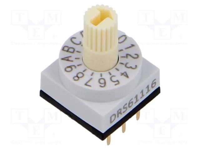 Encoding switch; Pos: 16; PCB,THT; 80mΩ; DC load @R: 0.15A/42VDC KNITTER-SWITCH DRS61116