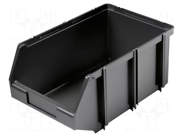 Container: cuvette; black; 360x240x160mm; CLICK BOX KISTENBERG KCB36-S411