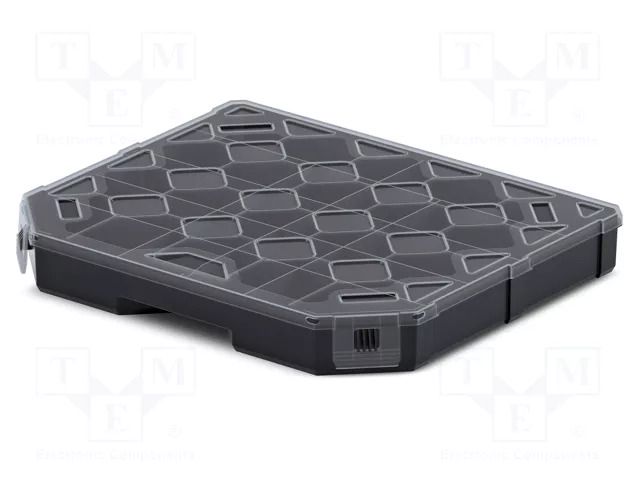 Container: collective; with partitions; black; 284x243x40mm KISTENBERG KTG30254