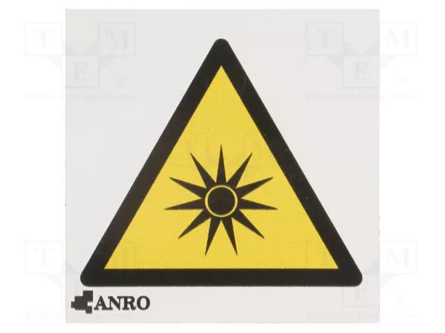 Safety sign; warning; self-adhesive folie; W: 50mm; H: 50mm ANRO IW/027/H2/F