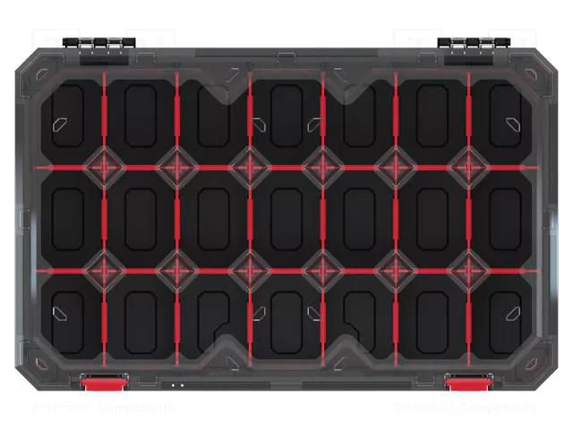 Container: collective; with partitions; black; 598x390x110mm KISTENBERG KTI6040S-CG6U