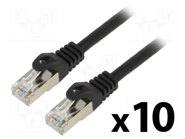 Patch cord; F/UTP; Cat: 6; RJ45 plug,both sides; stranded; CCA; 3m LANBERG PCF6-20CC-0300-BK