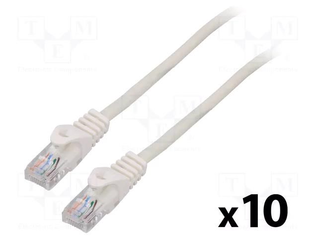 Patch cord; RJ45 plug,both sides; U/UTP; 5e; stranded; CCA; PVC LANBERG PCU5-20CC-0100-W