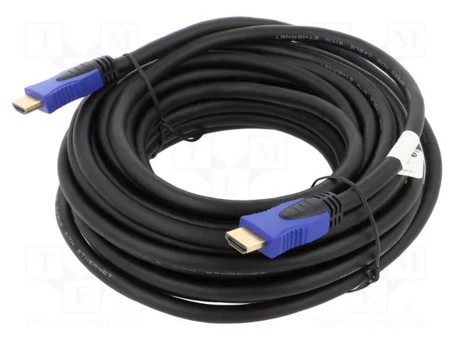 Cable; HDMI plug,both sides; PVC; HDMI 2.0; 10m; black; 30AWG LANBERG CA-HDMI20CU-0100BK