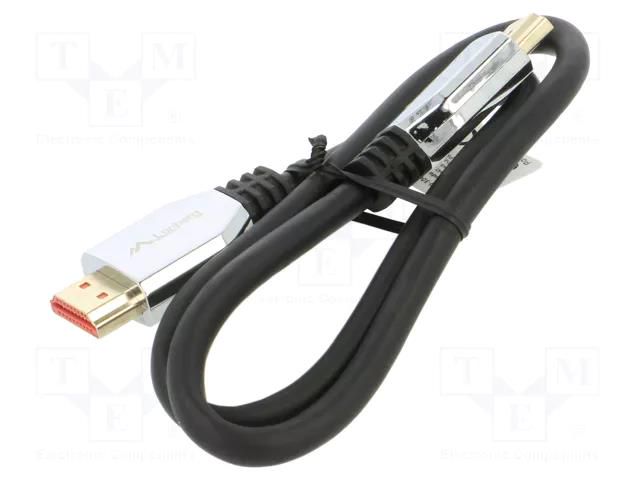 Cable; HDMI plug,both sides; rubber; 1.8m; black; HDMI 2.1; 30AWG LANBERG CA-HDMI30CU-0018BK