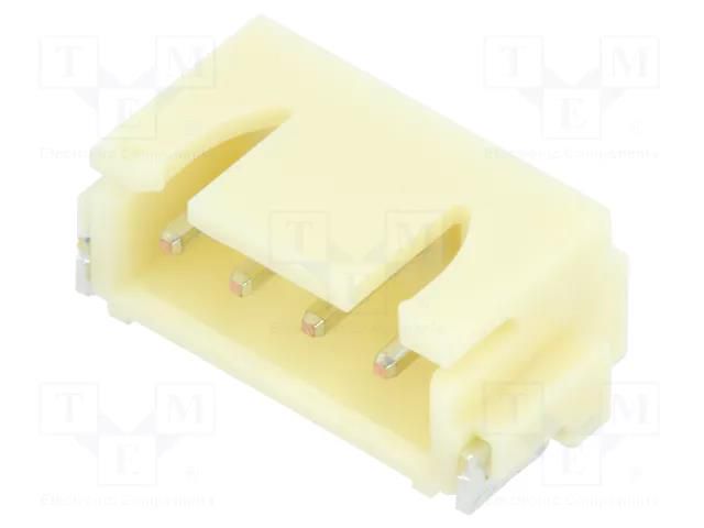Connector: wire-board; socket; male; PIN: 4; XH; 3A; 250V; horizontal JST S4B-XH-SM4-TB