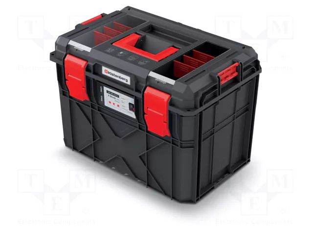 Chest; tool case; black; polymer; X BLOCK LOG; 546x380x407mm; IP55 KISTENBERG KXB604040F-S411