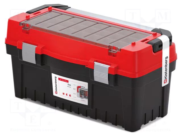 Chest; tool case; black-red; polymer; EVO; 594x288x308mm; 25kg KISTENBERG KEVA6030BAL-3020