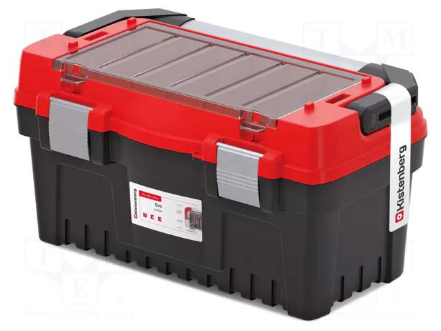 Chest; tool case; black-red; polymer; EVO; 476x260x256mm; 12kg KISTENBERG KEVA5025SAL-3020