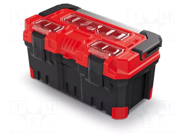 Chest; tool case; black-red; polymer; TITAN PLUS; 496x258x240mm KISTENBERG KTIPA5025-3020