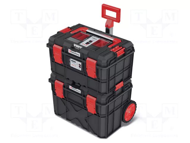 Chest; tool case; with wheels; black; polymer; X BLOCK; IP55; 2pcs. KISTENBERG KXBAS604075
