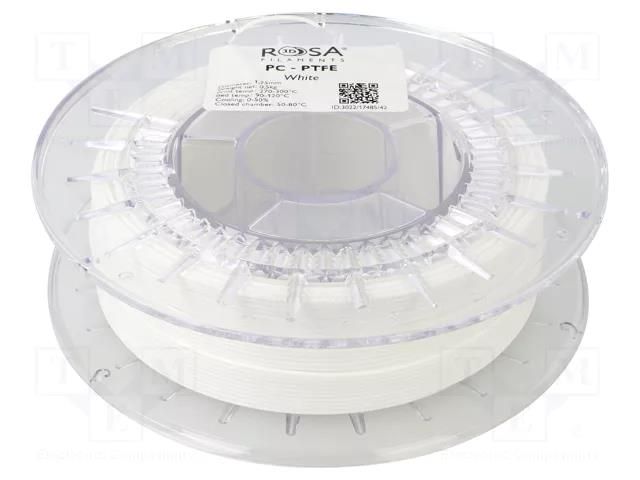 Filament: PC + PTFE; 1.75mm; white; 270÷295°C; 500g ROSA 3D ROSA-3022