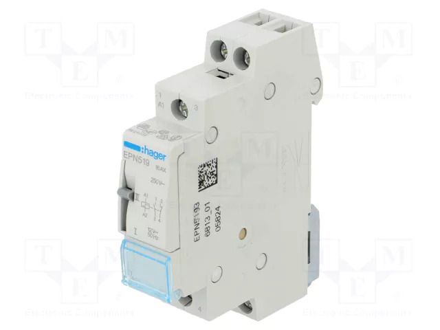 Relay: installation; bistable,impulse; NC + NO; 16A; -5÷40°C; IP20 HAGER EPN519