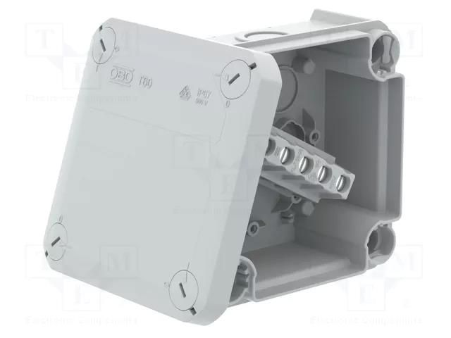 Enclosure: junction box; X: 114mm; Y: 114mm; Z: 58mm; IP67; T 60 OBO BETTERMANN OBO-2007914