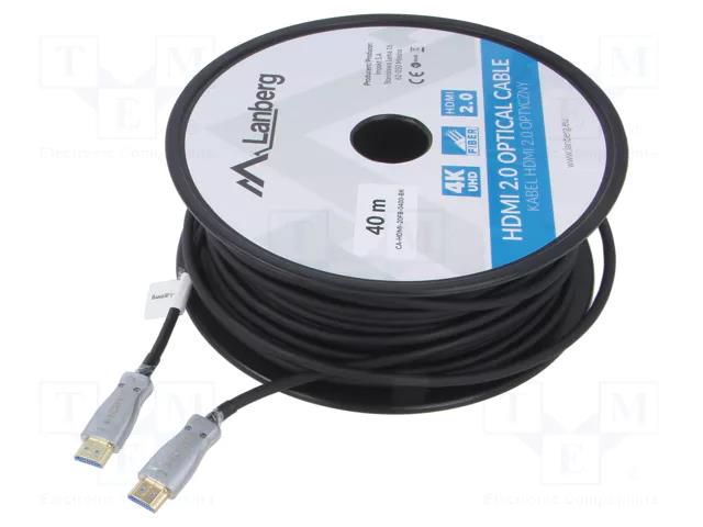 Cable; HDMI plug,both sides; PVC; Len: 40m; black; Core: Cu LANBERG CA-HDMI20FB-0400BK