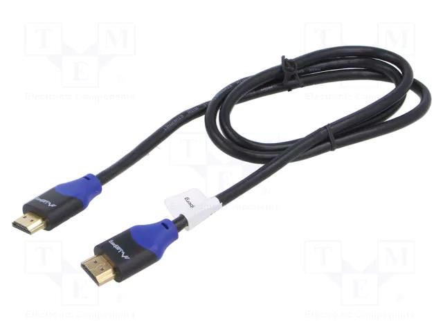 Cable; HDMI plug,both sides; PVC; 1m; black; HDMI 2.0; 30AWG; box LANBERG CA-HDMI15CU-0010BK