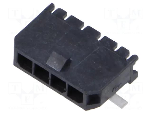 Connector: wire-board; socket; male; PIN: 4; Micro-Fit 3.0; 3mm; 5A MOLEX MX-43650-0413