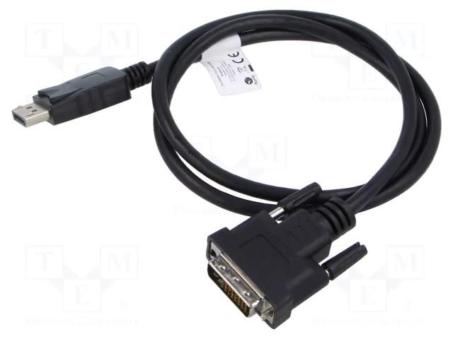 Cable; DisplayPort plug,DVI-D (24+1) plug; DisplayPort 1.2 LANBERG CA-DPDV10CU-0010BK