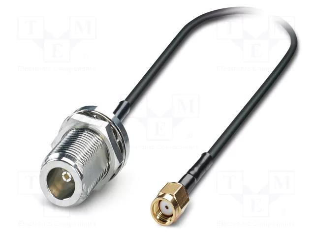 Cable; N female,RP-SMA male; FRNC; shielded connectors; black PHOENIX CONTACT 1340129