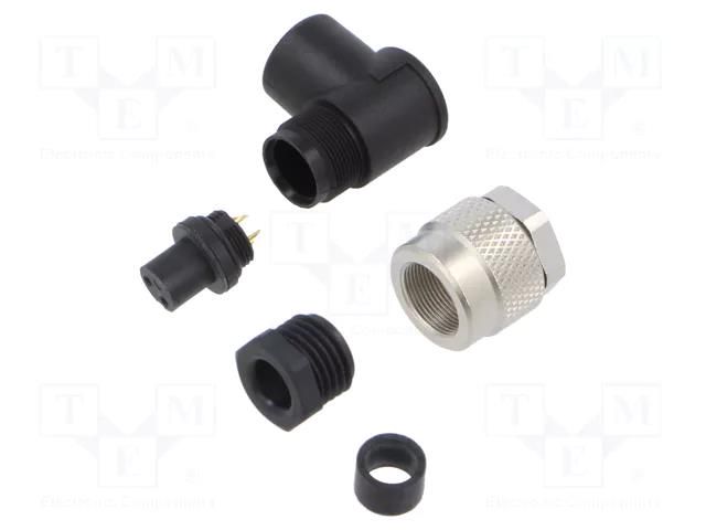 Connector: M9; plug; female; Plating: gold-plated; 125V; IP67; PIN: 2 BINDER 99-0402-70-02