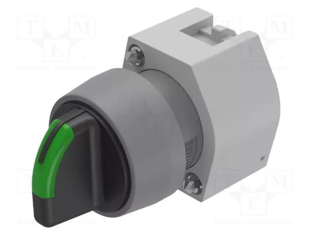 Switch: rotary; 22mm; Stabl.pos: 1; grey/black; BA9S,LED; IP65 EAO 704.412.0I