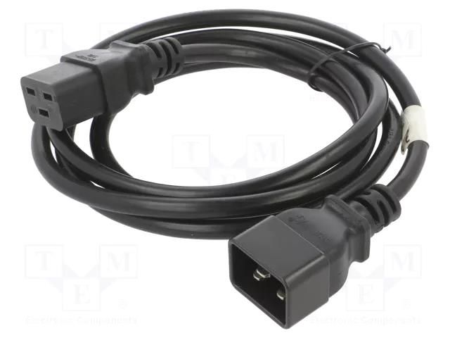 Cable; IEC C19 female,IEC C20 male; PVC; Len: 1.8m; black LANBERG CA-C19E10CC-0018BK