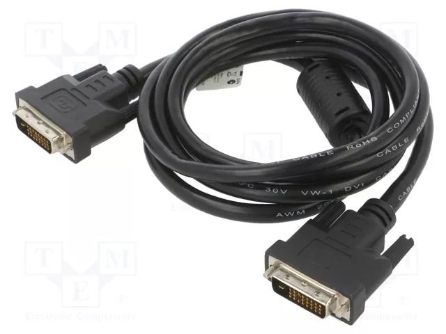 Cable; DVI-D (24+1) plug,both sides; dual link; QHD 1440p; 1.8m LANBERG CA-DVID10CC-0018BK