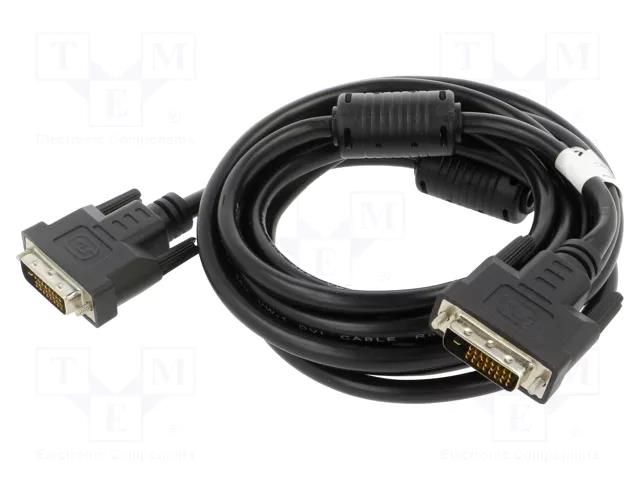 Cable; dual link; DVI-D (24+1) plug,both sides; 3m; black; 30AWG LANBERG CA-DVID10CC-0030BK