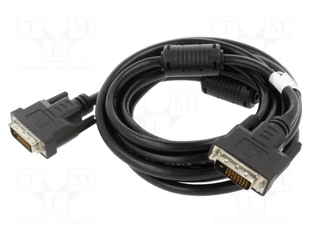 Cable; DVI-D (24+1) plug,both sides; dual link; QHD 1440p; 3m LANBERG CA-DVID10CC-0030BK