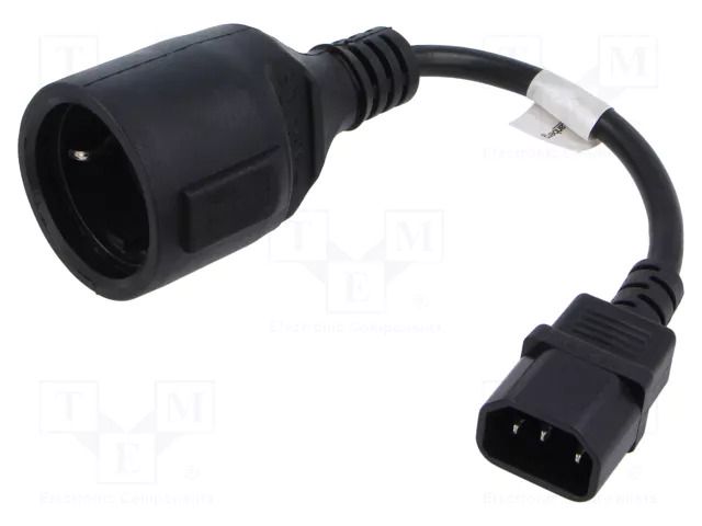 Cable; CEE 7/5 (E) socket,IEC C14 male,SCHUKO socket; PVC LANBERG CA-C14E10CC-0018BK