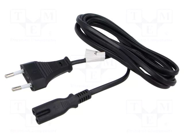 Cable; CEE 7/16 (C) plug,IEC C7 female; PVC; Len: 1.8m; black LANBERG CA-C7CA10CC-0018BK